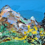 Acryl schilderij, Maya Wildevuur, Landschap, 1993